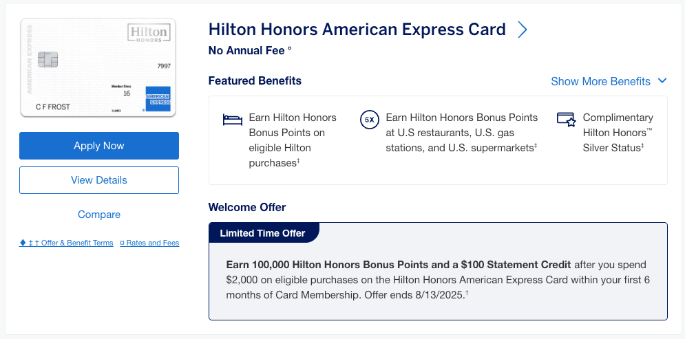 Hilton honors amex card lto amex site